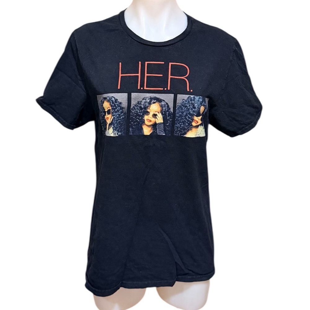 H.E.R. Black Graphic Concert Tour T-Shirt Band Tee Size M